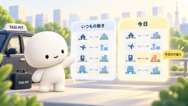 普段の動きと違うところがないかを見比べるイメージ
